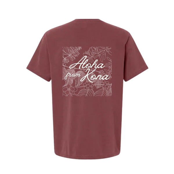 T-Shirt - Aloha from Kona - Washed Maroon