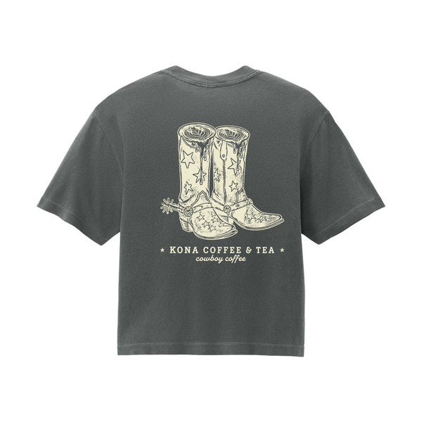 T-Shirt- Paniolo Boots W's Boxy - Charcoal
