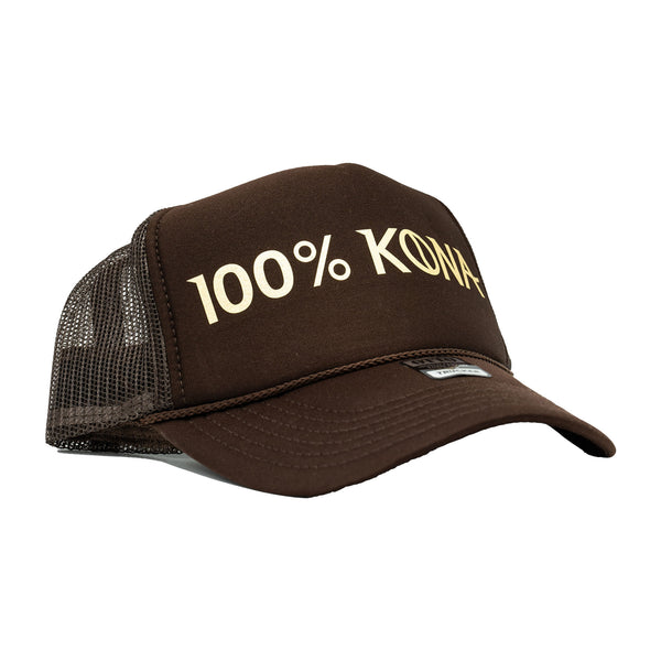 100% Kona Trucker Hat - Brown