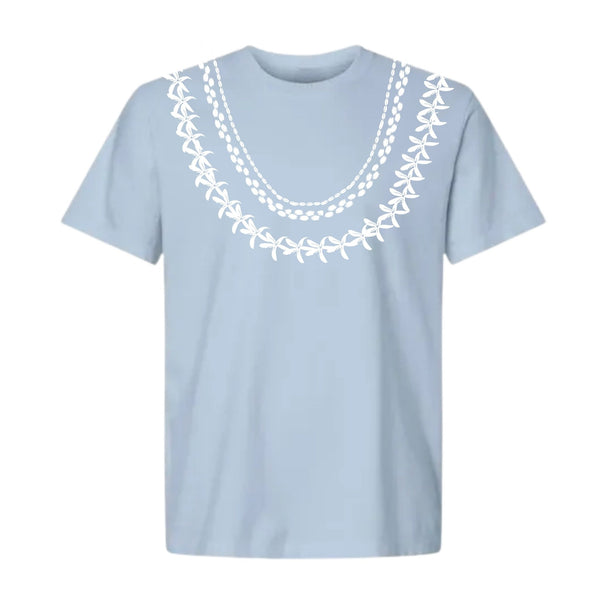 T-Shirt- Kona Coffee Lei - Washed Denim