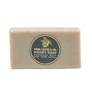 KC&T Honey Soap - Made with Kona Coffee & Tea Estate Mixed Blossom Honey. Base Ingredients: Sodium Olivate, Sodium Cocoate, Sodium Palmate, Sodium Shea Butterate, Sodium Cocoa Butterate, Sodium Ricinoleate, Aqua, Kona Coffee & Tea Honey* Big Island Capra Lac Yogurt (Goat's Milk Skyr)*, Hawaiian Maris Sal (Hawaiian Sea Salt)*, Phthalate-Free Fragrance.